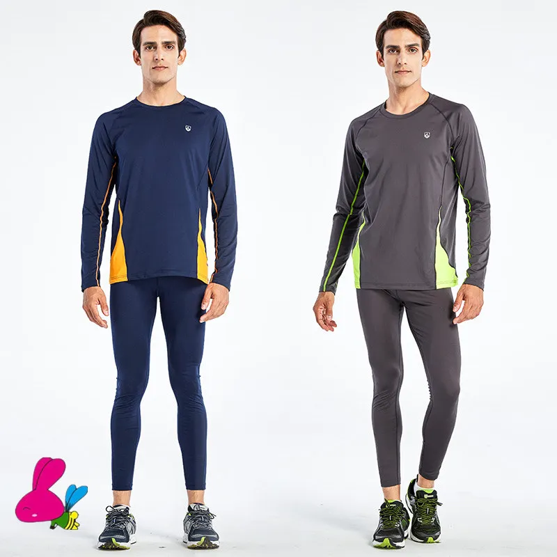 2PCS Training & Exercise T Shirt Men Long / Short Sleeve  Fitness Set Gym Running Tights / Leggings Plus Size