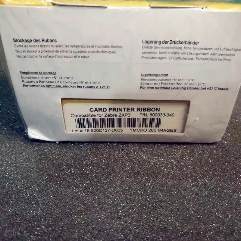 Zebra 800033-340 YMCKO Color Ribbon - 280 prints Compatible for Zebra Zxp series 3 card printers