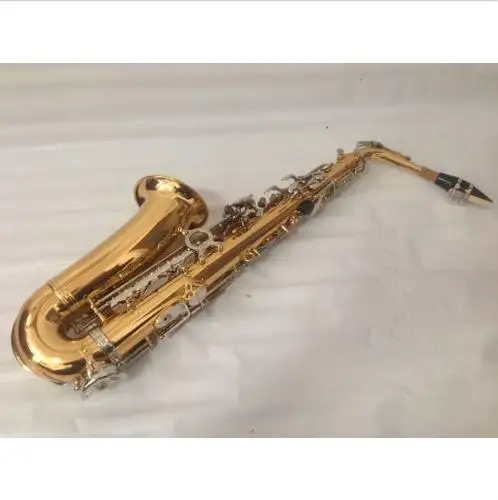 Professional Gold Alto Saxophone With Silver Plated Key Sax