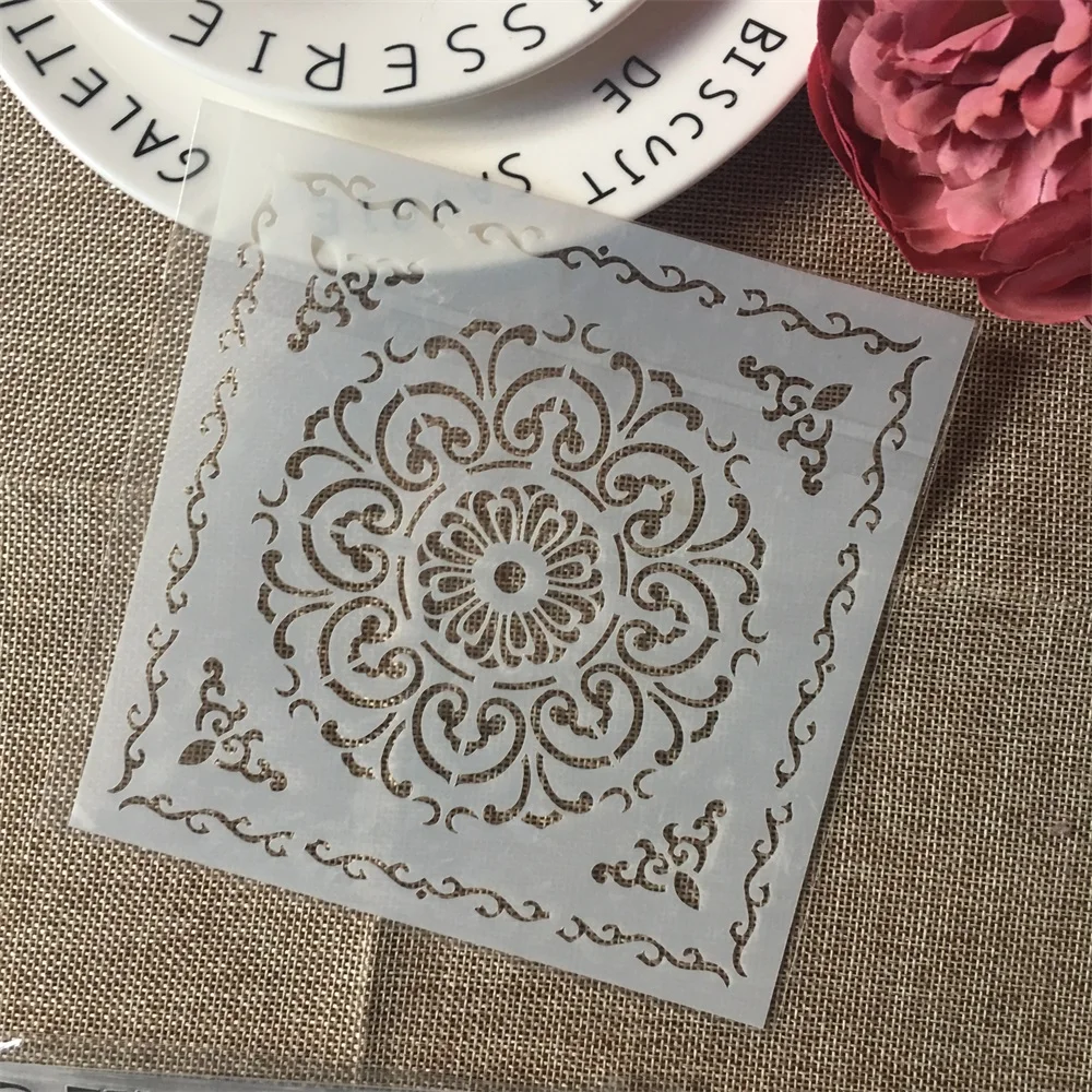 

1Pcs 5.9" Flower Circle DIY Craft Layering Stencils Wall Painting Scrapbooking Stamping Embossing Album Paper Card Template
