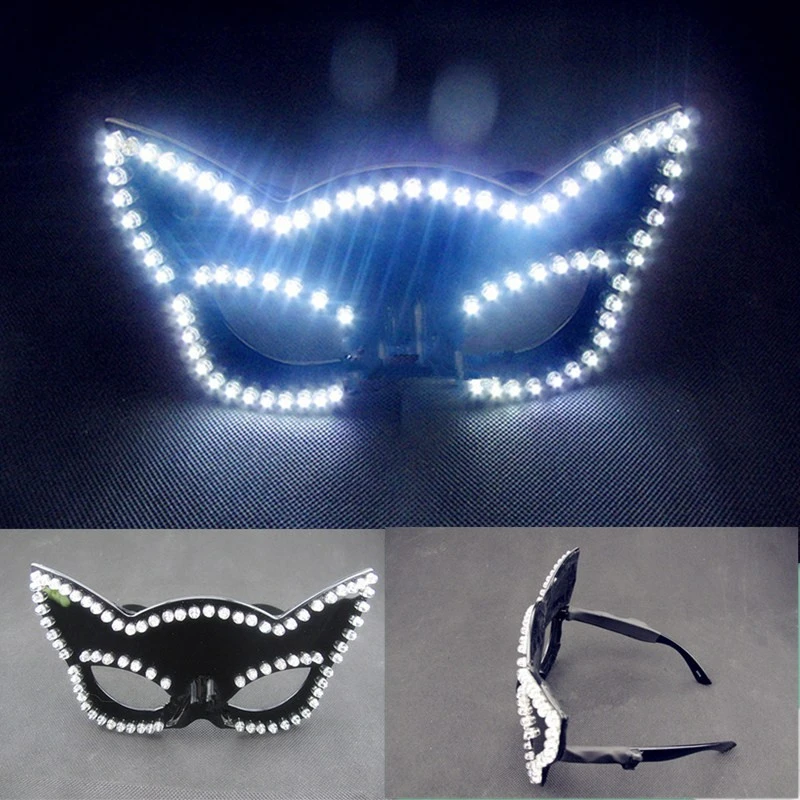 Newest Led Illuminated Carnival Masquerade Party Fasion Mask  LED Luminous Flashing Glasses Nightclub Costume Stage Wear