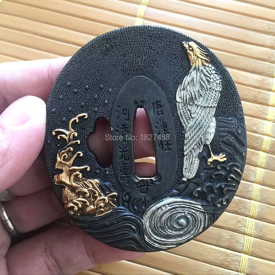 High Quality fitting Copper Guard Tsuba For Japanese Katana Sword Accessory A Set W/Eagle Theme Free Shipping