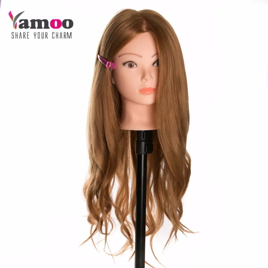 Mannequin Dolls 40% Real Human Hair Training head dolls for hairdressers blonde color professional styling head can be curled