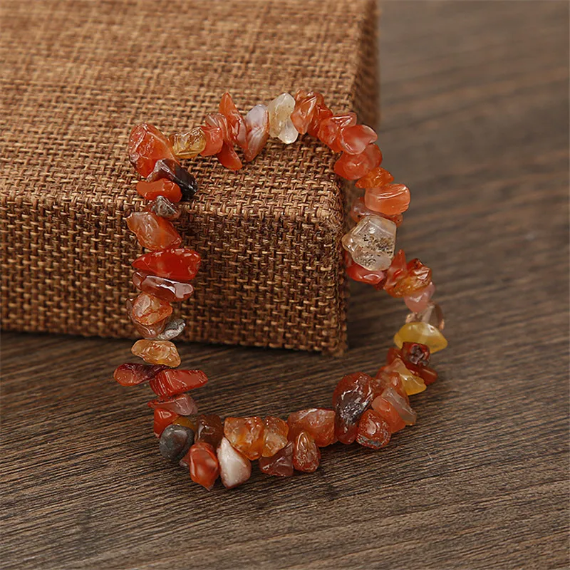 Ethnic style colored stone bracelet natural crystal gravel bracelet beads elastic bracelet