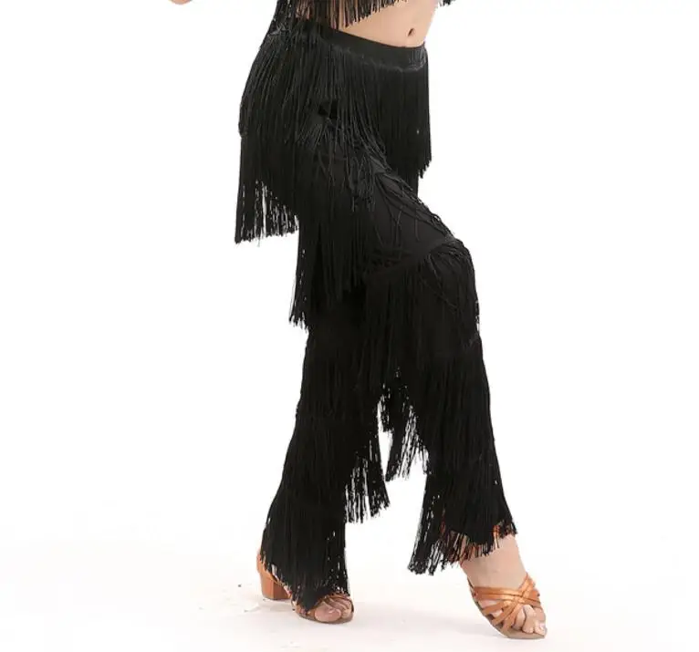 New Arrival Samba tassel Latin dance costumes Girls Salsa ballroom Fringe  dance Pants costume Adult Ballroom dancing dress