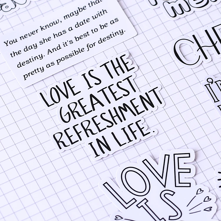 23pcs Text Expression Kids Fun Paper Stickers Homemade Bookkeeping Laptop / Decorative Scrapbooking / Scrapbook Stickers Letters