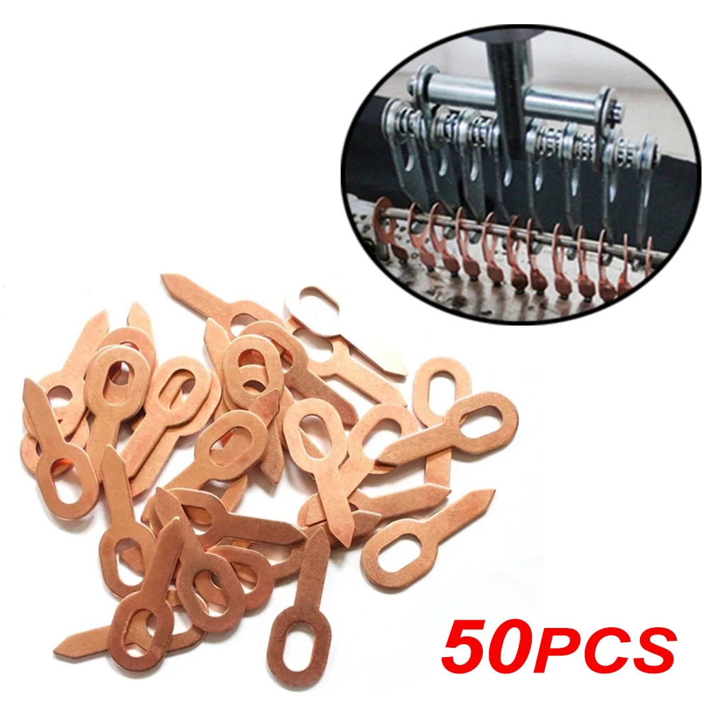 JEAZEA 50Pcs Copper Plated Oval Dent Puller Rings For Spot Welding Soldering Car Body Panel Washer Kit Removal Repair Tool