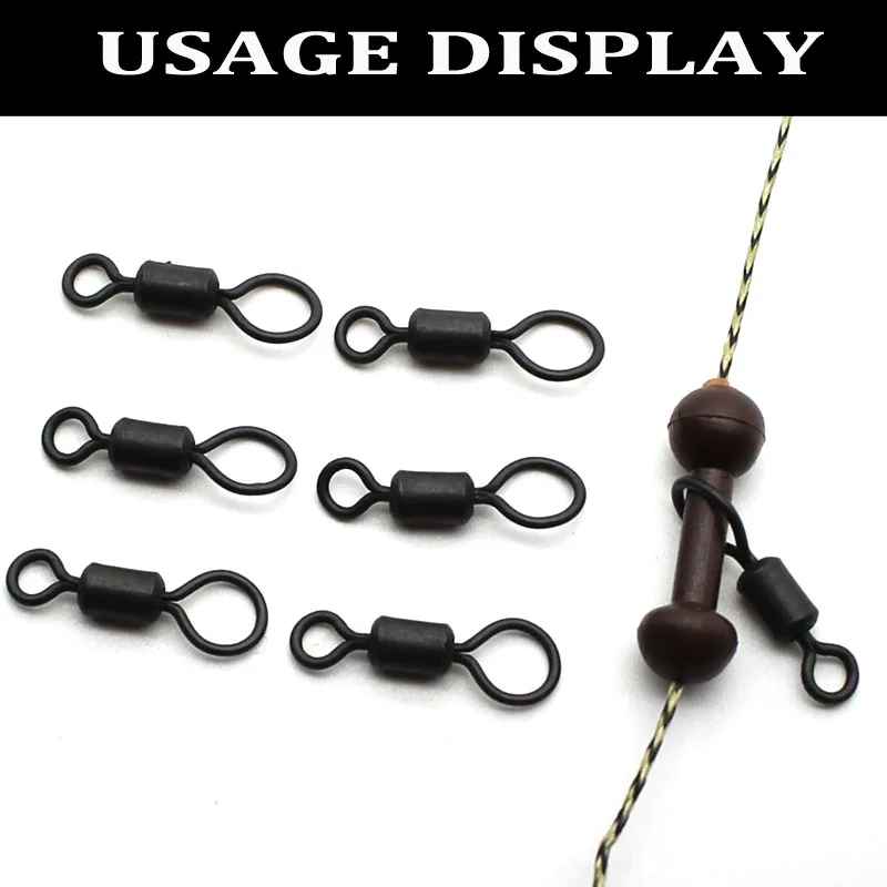 Giratorios Heli-chod tamaño 8 – Ojo grande plomado negro mate para carpa