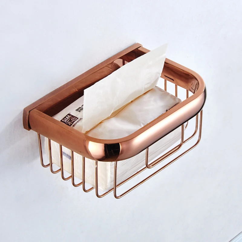 MTTUZK Luxe Rose Goud Koper Papier Houder Handdoek Bar Zeepbakje Handdoekenrek Gewaad Haak Bekerhouder Badkamer Accessoires Set