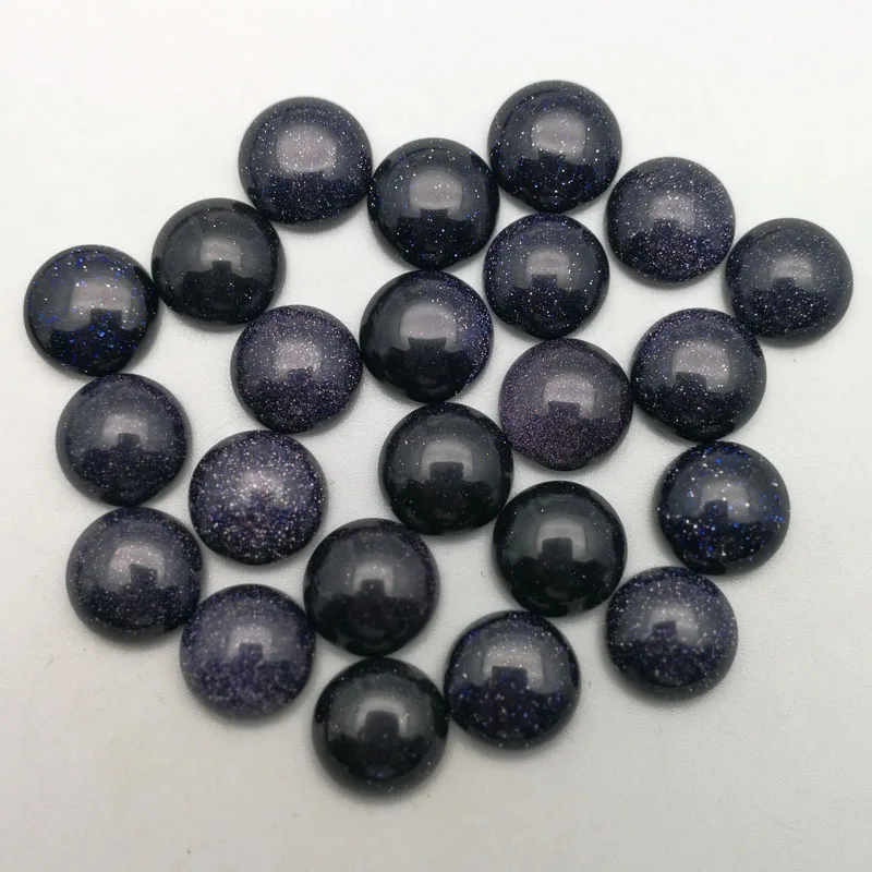 

Fashion blue sand round CAB Cabochon no hole charm 12mm Nature Stone beads for jewelry making Wholesale 50pcs/lot