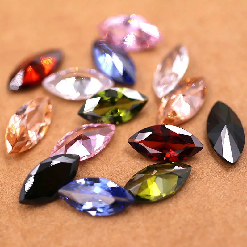 New 5x10mm Leaf shape Zircon strass artificial gemstone Pointback glass crystal rhinestones for nail earring necklace pandent