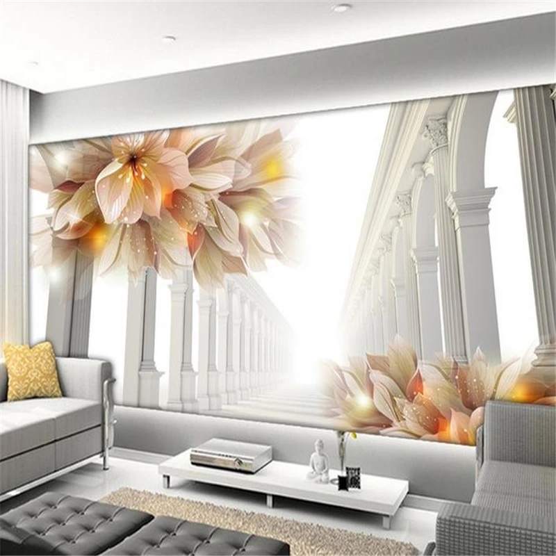 

beibehang mural wallpaper for walls 3 d only beautiful flowers TV setting wall papers home decor papel de parede para sala estar