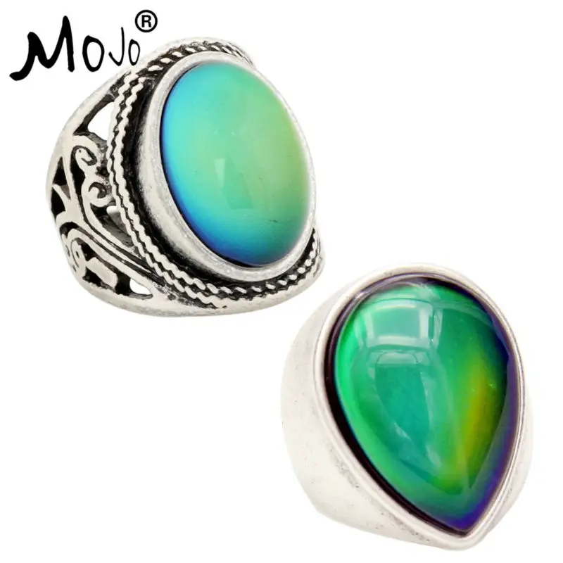 2PCS Vintage Ring Set of Rings on Fingers Mood Ring That Changes Color Wedding Rings of Strength for Women Men Jewelry RS019-048