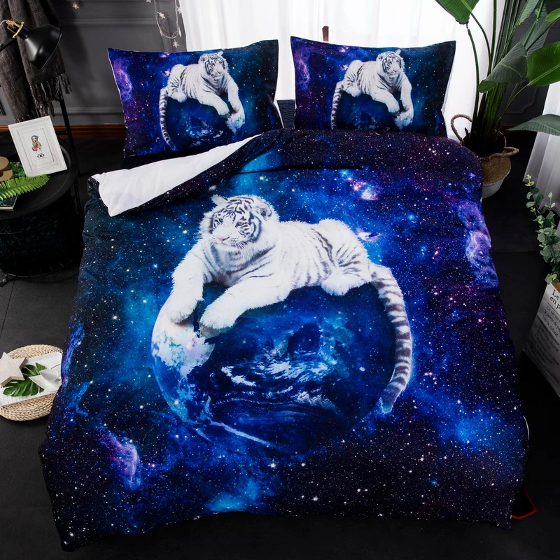 3D Printed Twin Queen Size Quilt Duvet Cover Pillowcase Dormitory Bedding Set Galaxy Sky Cosmos Night Universe Outer 2pcs/3pcs