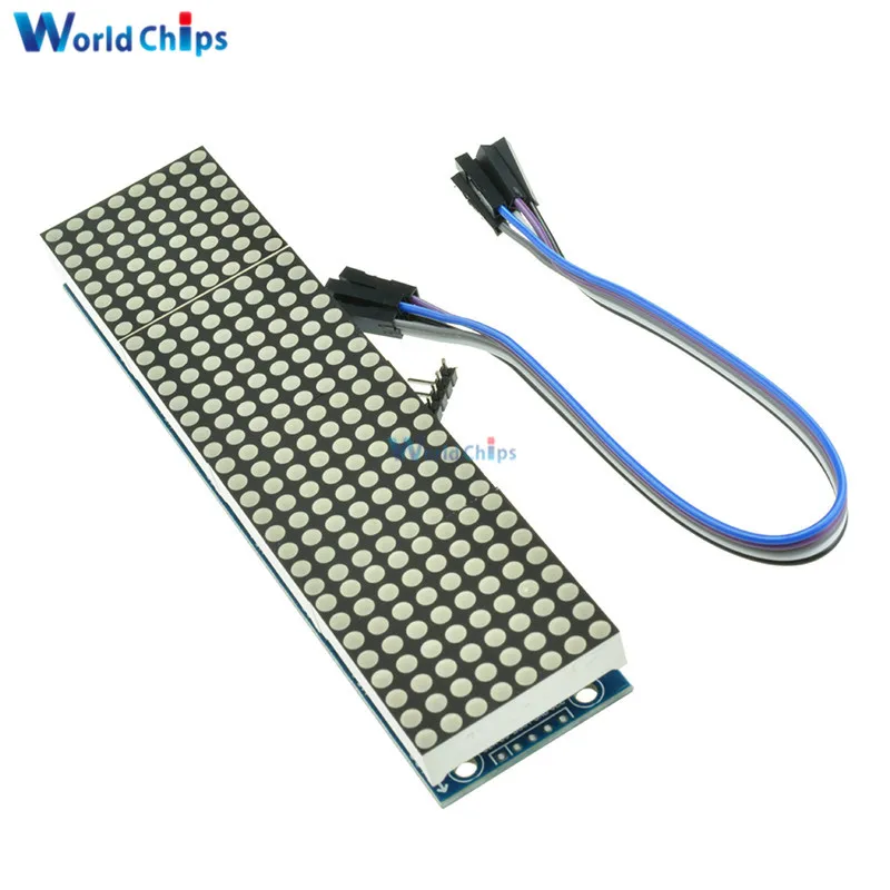 MAX7219 LED Microcontroller 4 In 1 Display With 5P Line Dot Matrix Control Module for Arduino 8 x 8 Dot 5V Common Cathode image 3