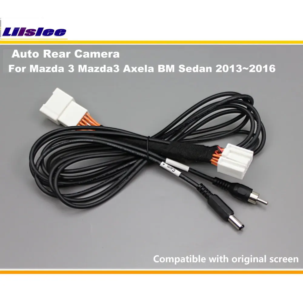 For Mazda 3 Axela BM Sedan 2013-2016 Car Rear View Camera Parking Adatper RCA HD CCD CAM OEM Display Image Upgrade Kit