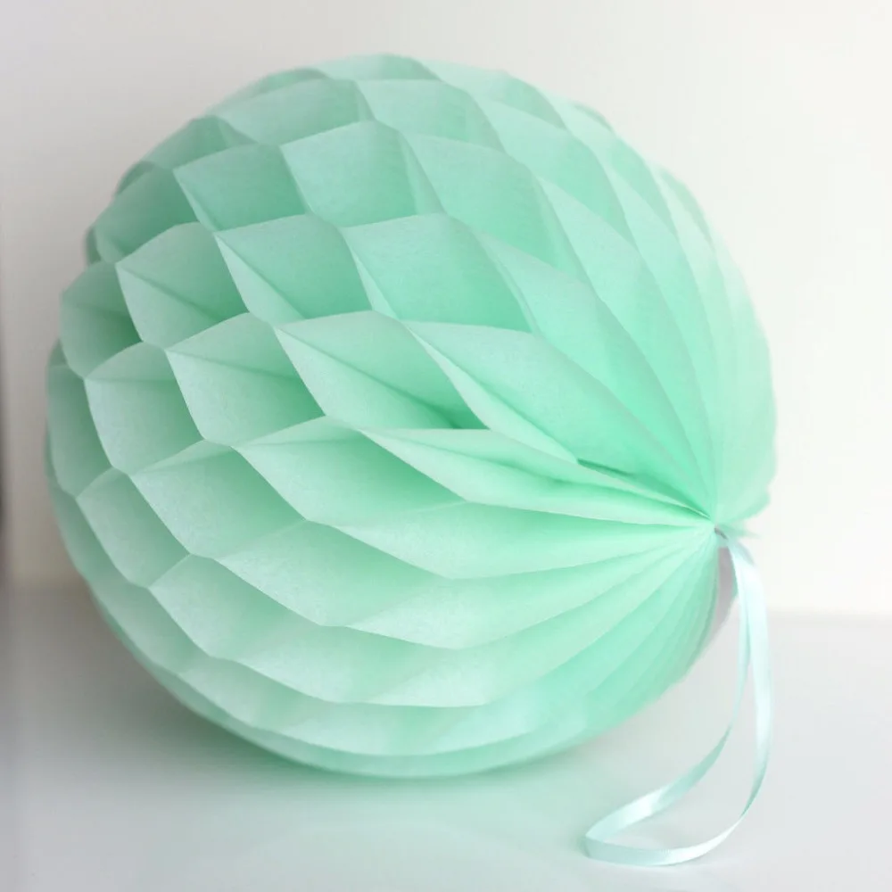 

10 pcs per lot Mint Green Tissue Paper Honeycomb Ball Wedding Birthday Baby Shower Party Garden lanterne papier balls Deco