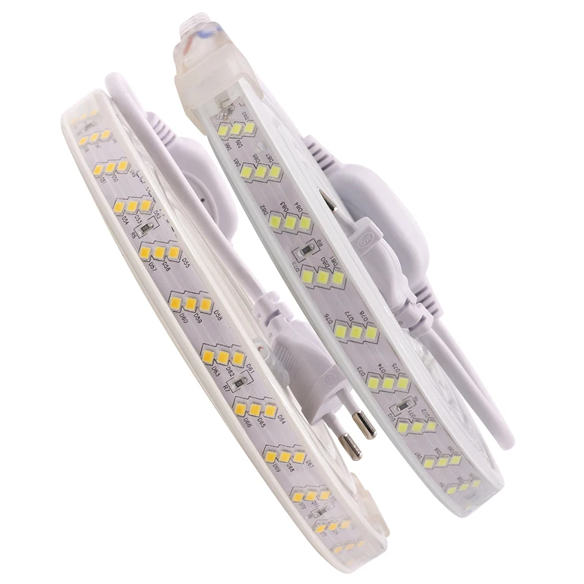 Waterproof Led Strip Light 220V 2835 180Led/m Three Row Flexible Tape Lights Cold White/Warm White 1m 2m 5m 10m 15m 20m 50m 100m