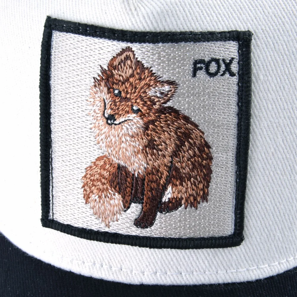 Snapback Fox Embroidery Patch Baseball Cap Women Fashion Breathable Mesh Trucker Hats For Women Unisex Hip Hop Bone Casquette