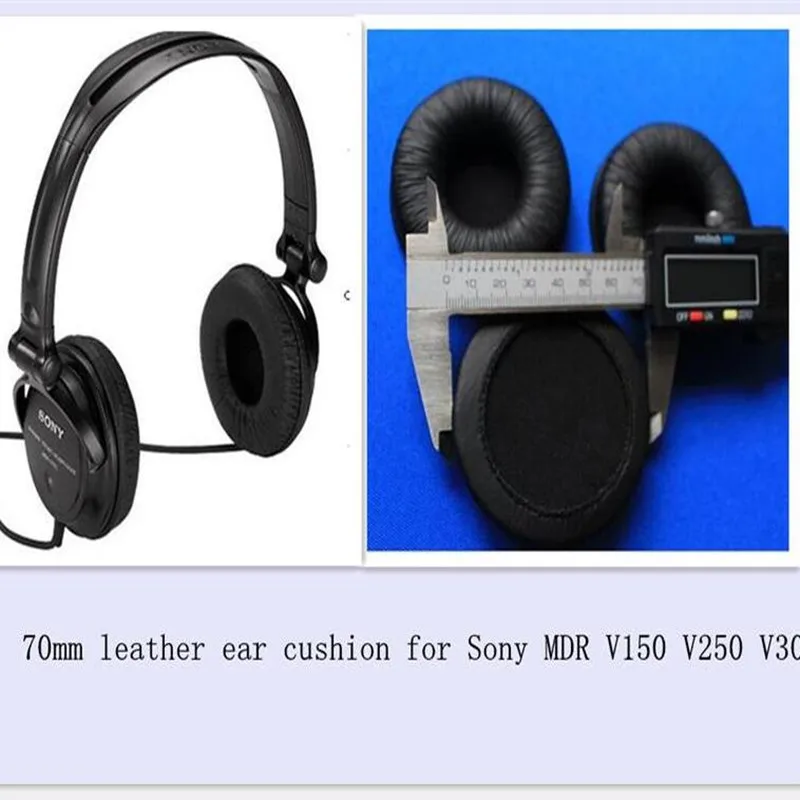 وَسْد أذن من الجلد المتين ، 7 ، 70 ، لـ sony mdr-v150 ، v250 ، v300 ، 47 ، sj5