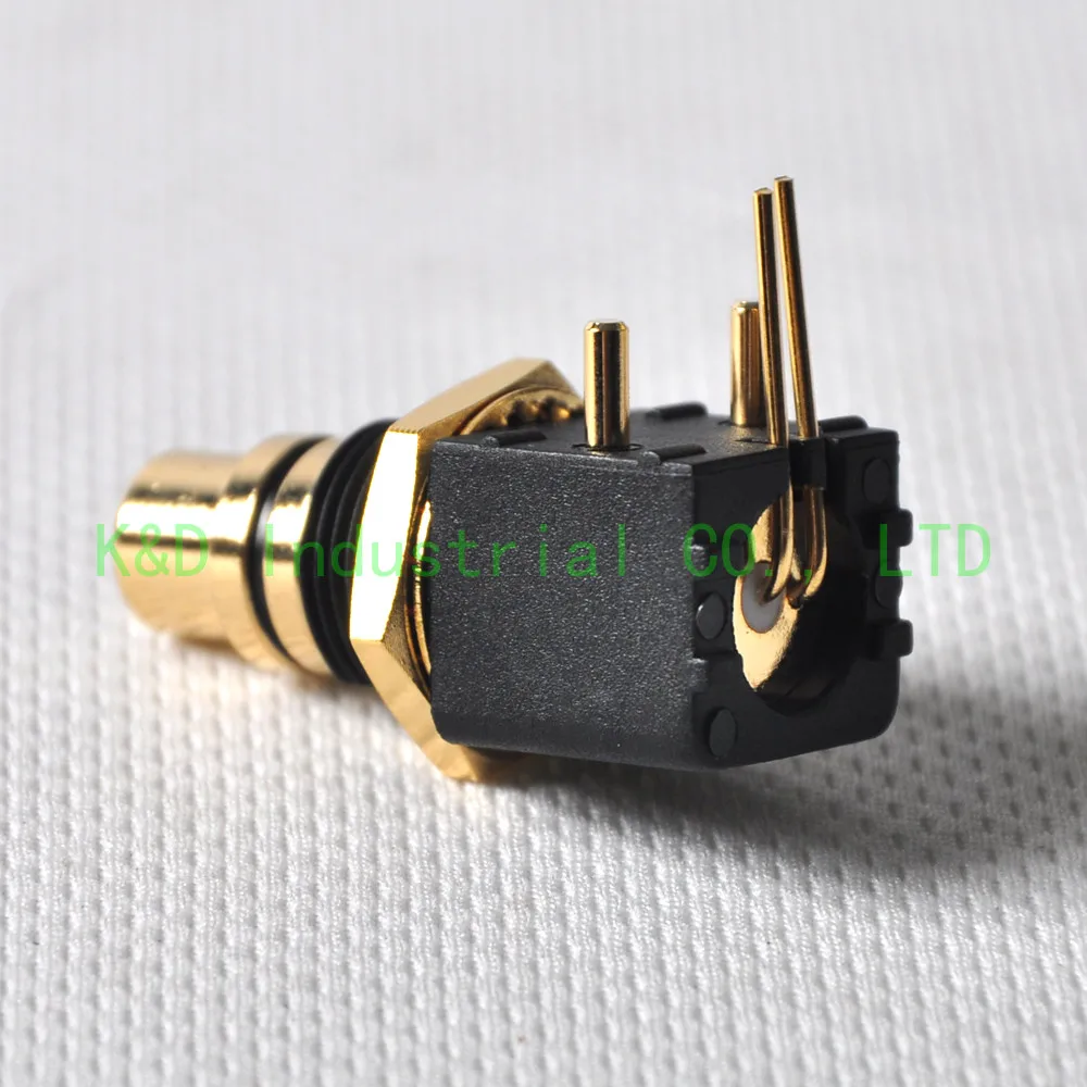 1pair Gold Plate RCA Audio Plug PCB Mount Jack Male Solder Locking Grade Connector