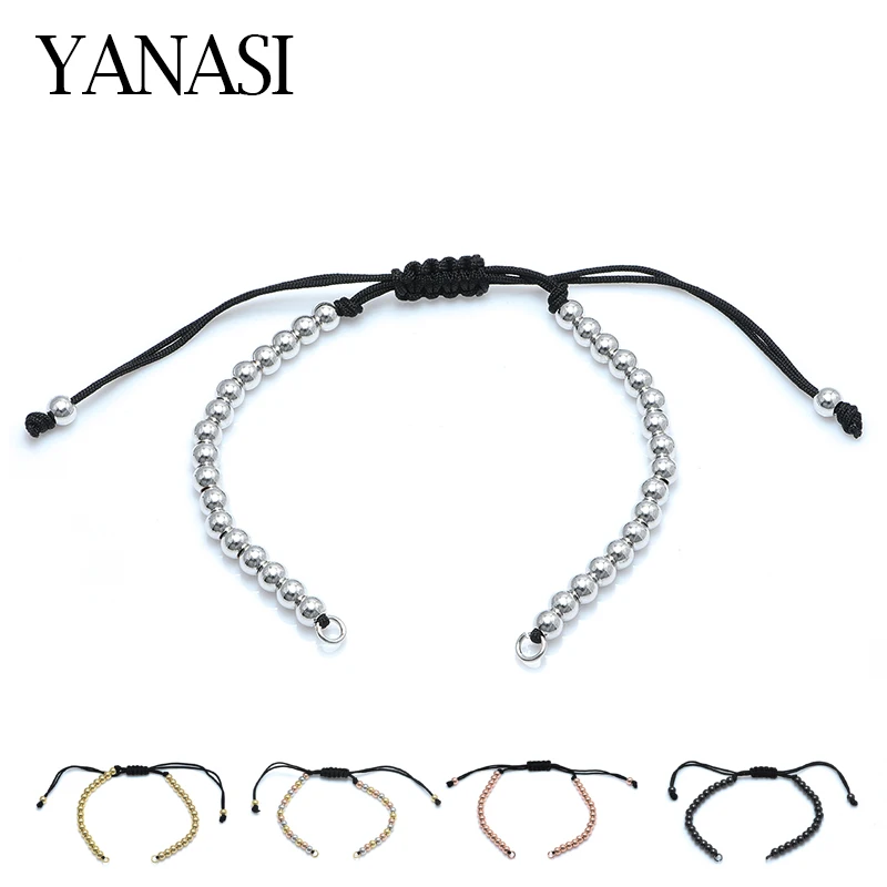 4 Colors Gold Sliver Copper Beads Adjustable Chain Link Accessories for Woman Man Bracelet Jewelry Making