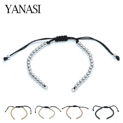 4 Colors Gold Sliver Copper Beads Adjustable Chain Link Accessories for Woman Man Bracelet Jewelry Making