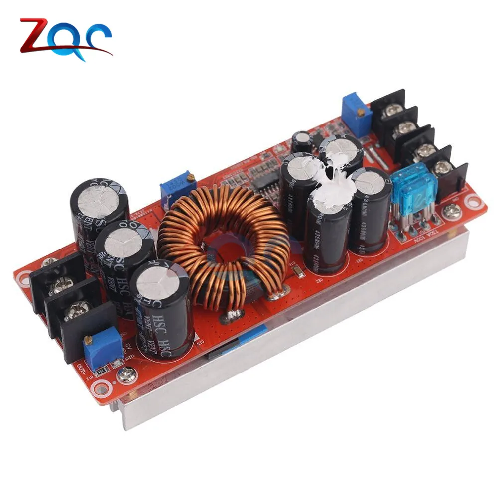 Professional DC 20A 1200W DC-DC Step Up Boost Converter Power Supply 8-60V 12V Step Up to 12-83V 24V 48V With Heat Sink