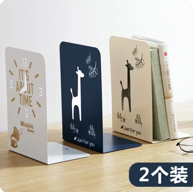 Simple Iron Magazine Holder Cartoon Bookends Stand Office Organizer Desk Bookshelf  Office Accessories Book Rack