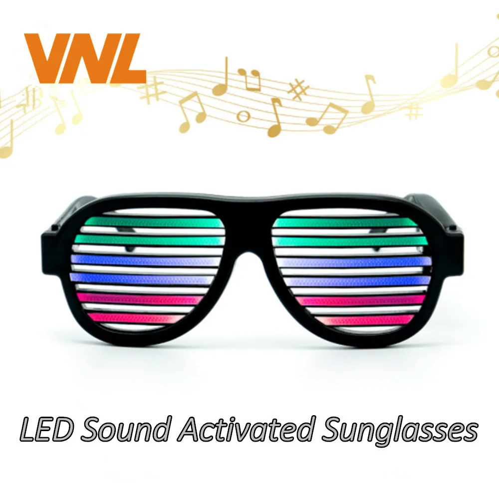 USB Sound Reactieve Oplaadbare LED Concert Sound control Bril Gloeiende Grappig Speelgoed Voor Vakantie Dance Party Night Club Bar