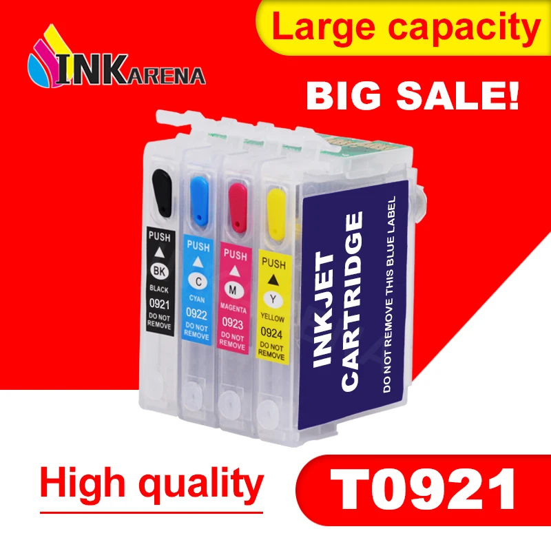 

Refillable Ink Cartridge for EPSON T26 T27 TX106 TX109 TX117 TX119 C51 C91 CX4300 Printer T0921 921N 92n Refill Ink With Chip