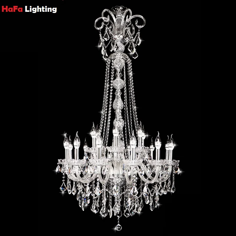 Long Stair Chandelier Crystal Large Foyer Light Modern Fashion Living Room Dining Hall Complex Staircase Lighting ChandelierS