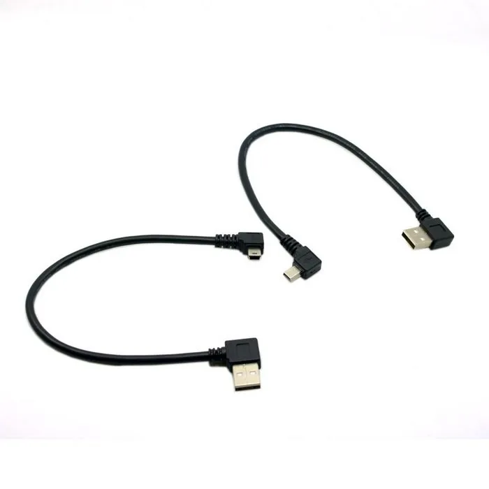 USB To Mini USB Data Charger Cable 90 Degree Left & Right 90 Angled Connector 20cm 0.2m Mini Usb Cable Short Cord