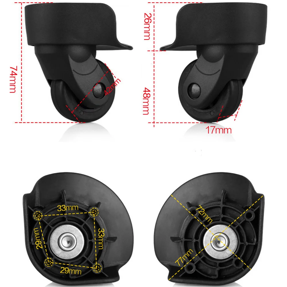 Luggage Wheel Suitcase Password Box Replacement Universal Wheels Accessories Rubber Anti-Wear Trunk Casters Replacement #ST0064