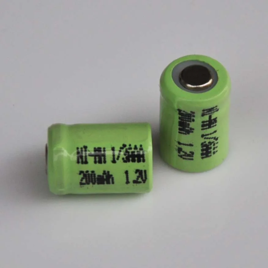 2-10PCS 1.2V 1/3AAA ni-mh rechargeable battery 200mah 1/3 AAA nimh cell with NO welding tabs for LED solar light