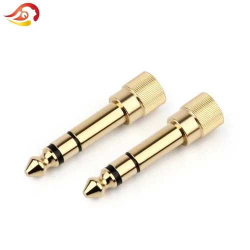 Imagen 1 del producto QYFANG-Adaptador de Audio de 3,5mm, 1/8 "", macho a 6,35mm, 1/4"", hembra, 6,35 a 3,5 Jack, auriculares estéreo, conexión de micrófono, enchufe convertidor