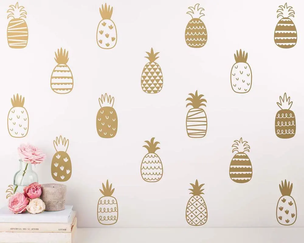 28pcs Pineapple Decals Unique Kids Room Decor Different Style Pineapple Wall Stickers Modern Wall Art Decoration DIY Vinyl LC802