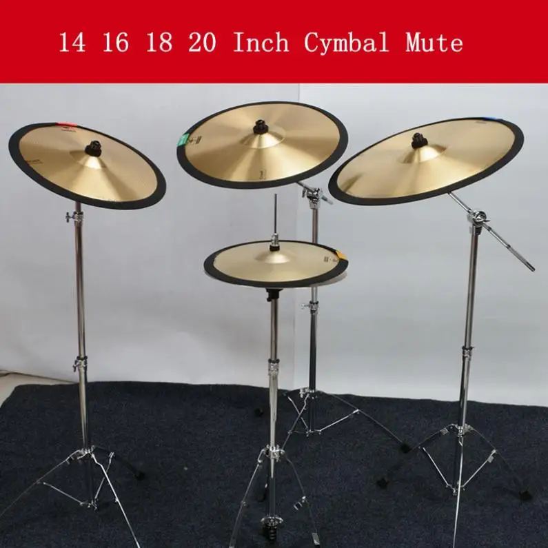 4pcs/lot 14 16 18 20 Inch Cymbal Mute Circle Ring Drum Set Hi-hat Practice Silencer