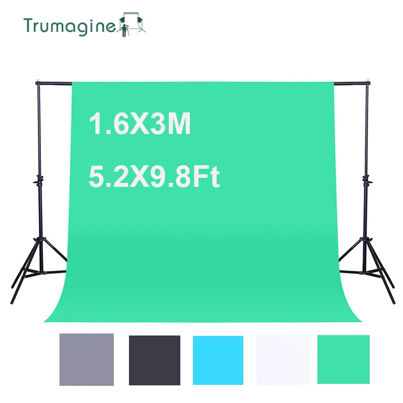 

1.6X3M/5.2X9.8Ft Photography Background Green Screen Non-woven Fabric Photo Studio Backdrops Chromakey Shooting Screen