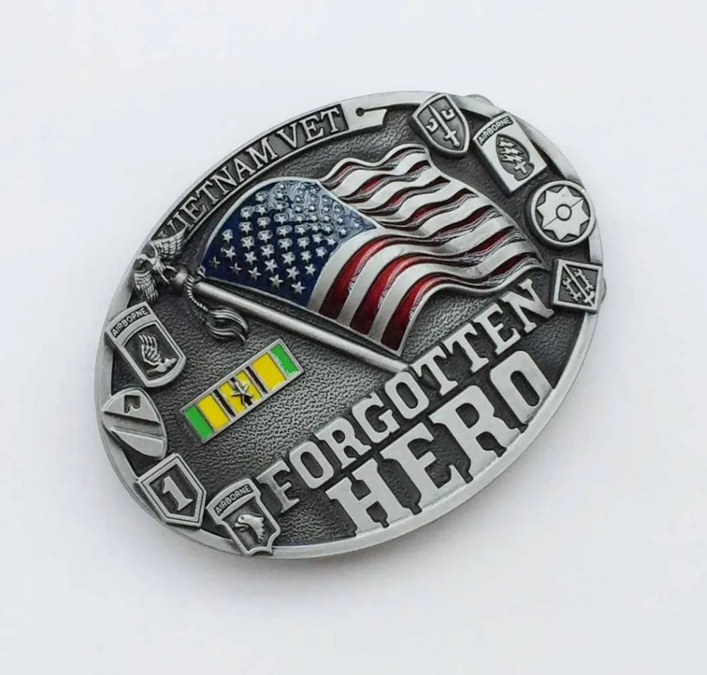 Vietnam Vet Forgotten Hero Belt Buckle uitable for 4cm wideth belt with continous stock