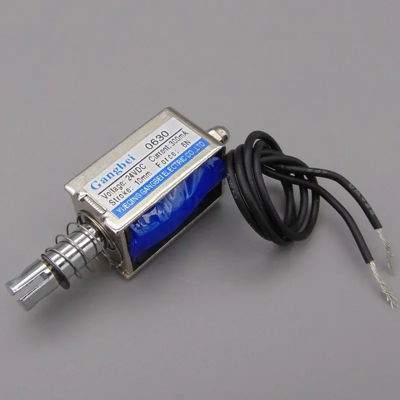 gangbei-0630B Wholesale DC 6V 12V 24V 300mA Force 5N JF-0630B travel 10mm Pull Type Linear Solenoid Electromagnet