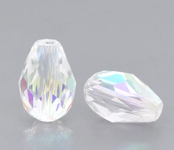 DoreenBeads Clear AB Color Crystal Glass Faceted Teardrop Beads 5500 11x8mm, sold per packet of 50(B10449), yiwu