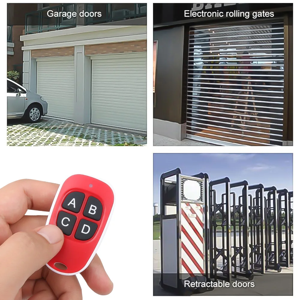 50Pcs/lot  433Mhz RF WirelessRemote Control Copy Code Remote 4 Channel Electric Cloning Gate Garage Door Auto Keychain New