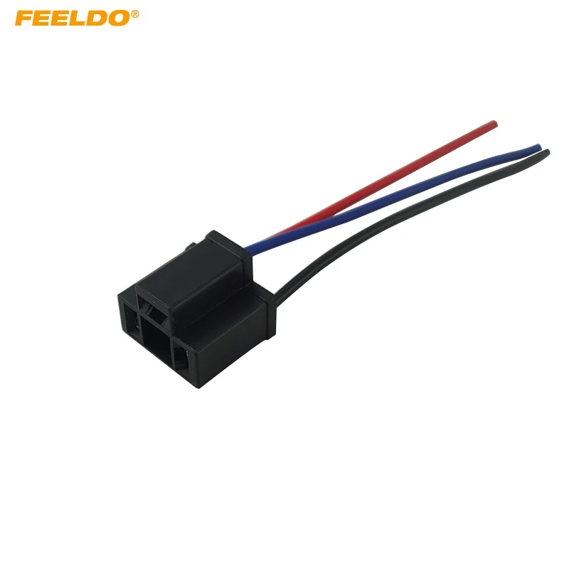 

FEELDO 20Pcs Car H4 Female Headlight Cable Connector Plug Lamp Bulb Socket Black