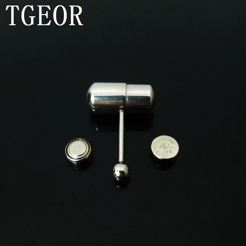 

Free shipping wholesale without electron 20pcs surgical Stainless Steel silver vibrating tongue barbell piercing tongue ring