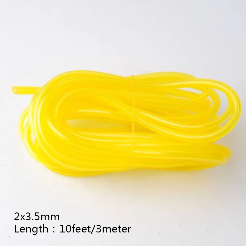 3 Meter Yellow Petrol Fuel Gas Line Pipe Hose Tube For Trimmer Chainsaw Blower Tools