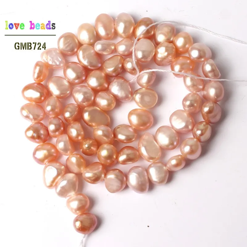 5-6mm Natural White Pink Freshwater Pearl Baroque Gem Irregular Beads Strand 15\