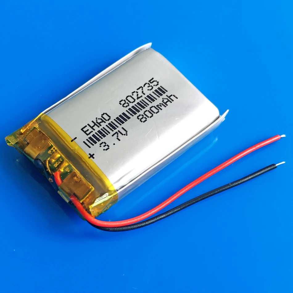 5 pcs 3.7V 800mAh batteria ai polimeri di litio Lipo ricaricabile 802735 per registratore GPS altoparlante massaggiatore fotocamera orologi intelligenti MP3