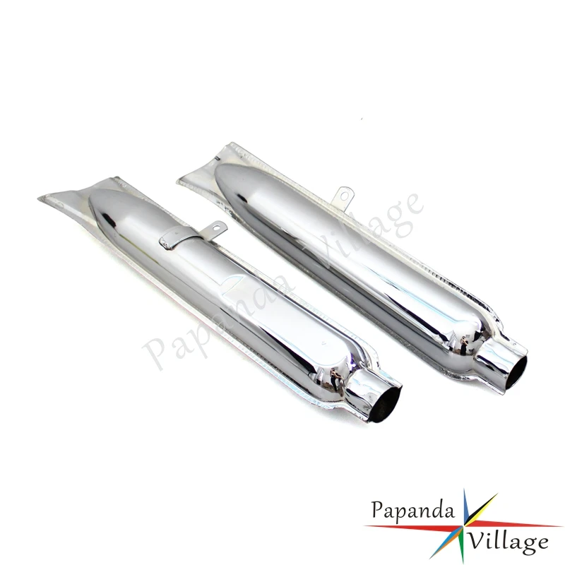 2pcs Retro 750cc Replica Exhaust Muffler Fishtail Silencer for BMW K750 R71 R66 R5 R12 M72 Ural Sidecar Tail Pipe