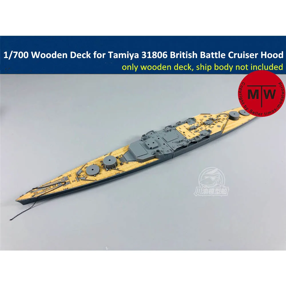 1/700 Scale Wooden Deck for Tamiya 31806 British Battle Cruiser Hood Ship Model TMW00020